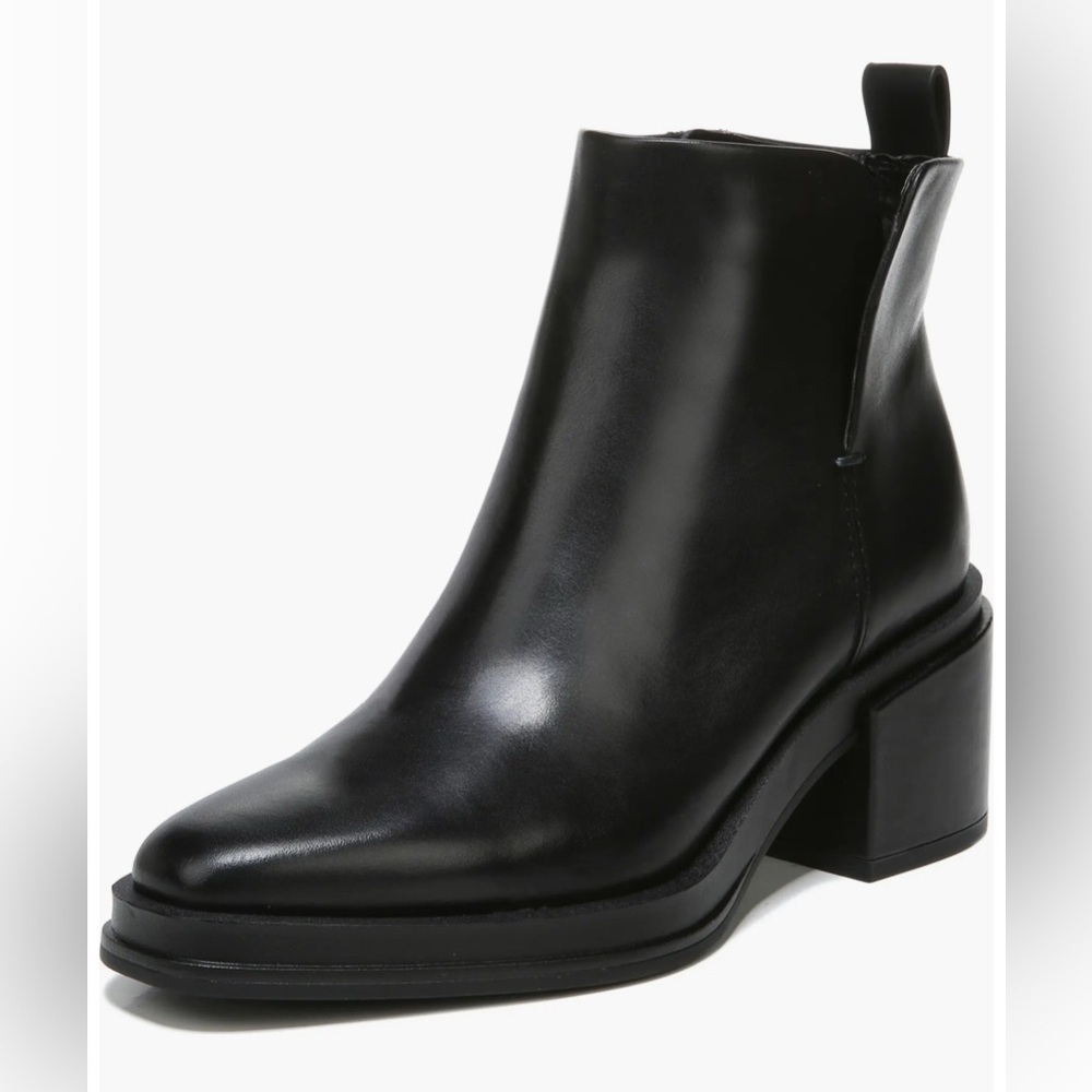 FRANCO SARTO DALDEN LEATHER BLACK BOOTIE CHUNKY HEEL SIZE 8.5 - Picture 11 of 12